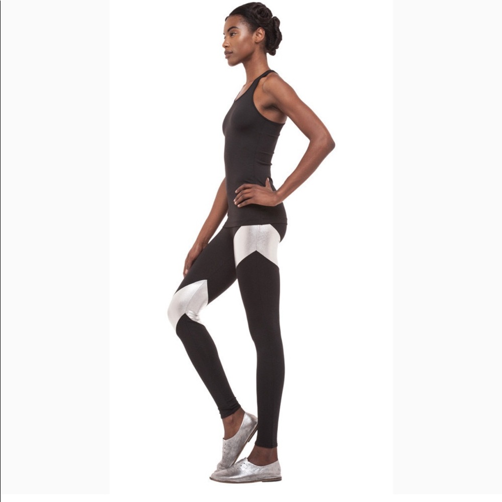 NORMA KAMALI Metallic Stripe Legging